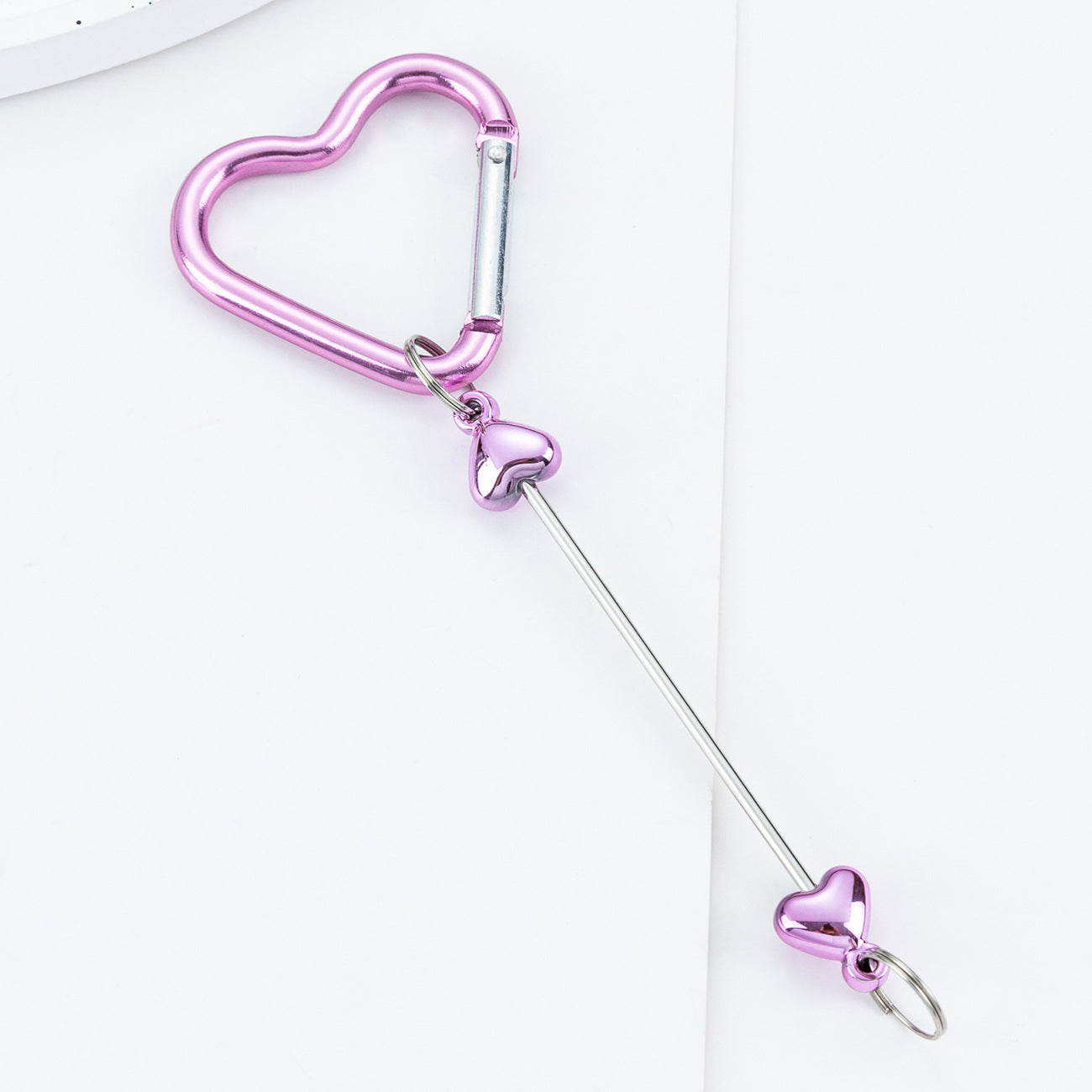 DIY Beaded Love Carabiner - Metal Bag Hook Jewelry Outdoor Kettle Backpack Carabiner