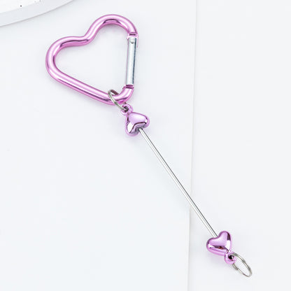 DIY Beaded Love Carabiner - Metal Bag Hook Jewelry Outdoor Kettle Backpack Carabiner