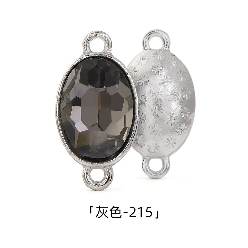 Oval 10*14mm double hanging zinc alloy silver chain headband pendant clothing DIY accessories hairpin headband hanging