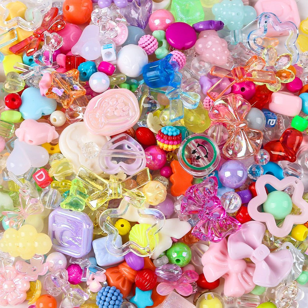 Cute Bow & Flower Acrylic Beads - DIY Mobile Phone Chain Necklace Lanyard Accessories