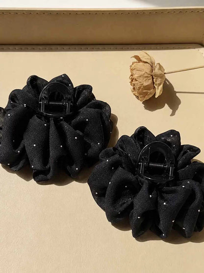 Elegant Korean mesh bubble hair clip for women, 2026 new updo, small hair volume, shark clip headpiece, small flower pattern