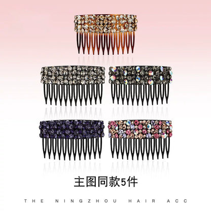 Korean Dongdaemun High-End Rhinestone Hair Comb Inverted Comb for Women, Sophisticated Elegance New Loose Hair Styling Tool Hair Clip