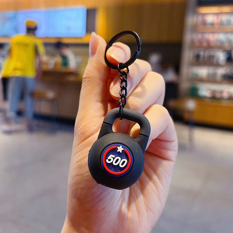 Creative Mini Fitness Kettlebell Keychain Pendant Miu Series Couple Bag Keychain Sports Small Pendant Wholesale