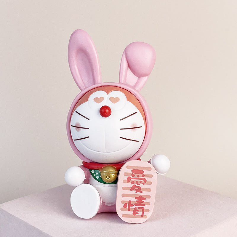 8 Year of the Rabbit wishes, blessings, jingle cats, Doraemon, figurines, fortune transfers, koi tides, birthday dolls, decorations