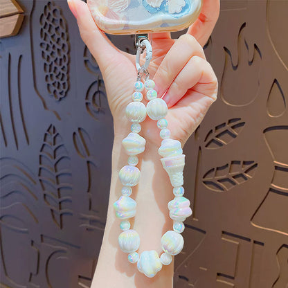 Creative Cartoon Ice Cream Beaded Phone Chain Keychain Pendant Cute Couple Bag Keychain Pendant Gift