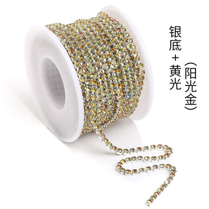 Cross-border explosive SS12 electrophoretic rhinestone claw chain, colorful diamond chain, intensive mobile phone case, luggage, clothing, accessories, diamond chain