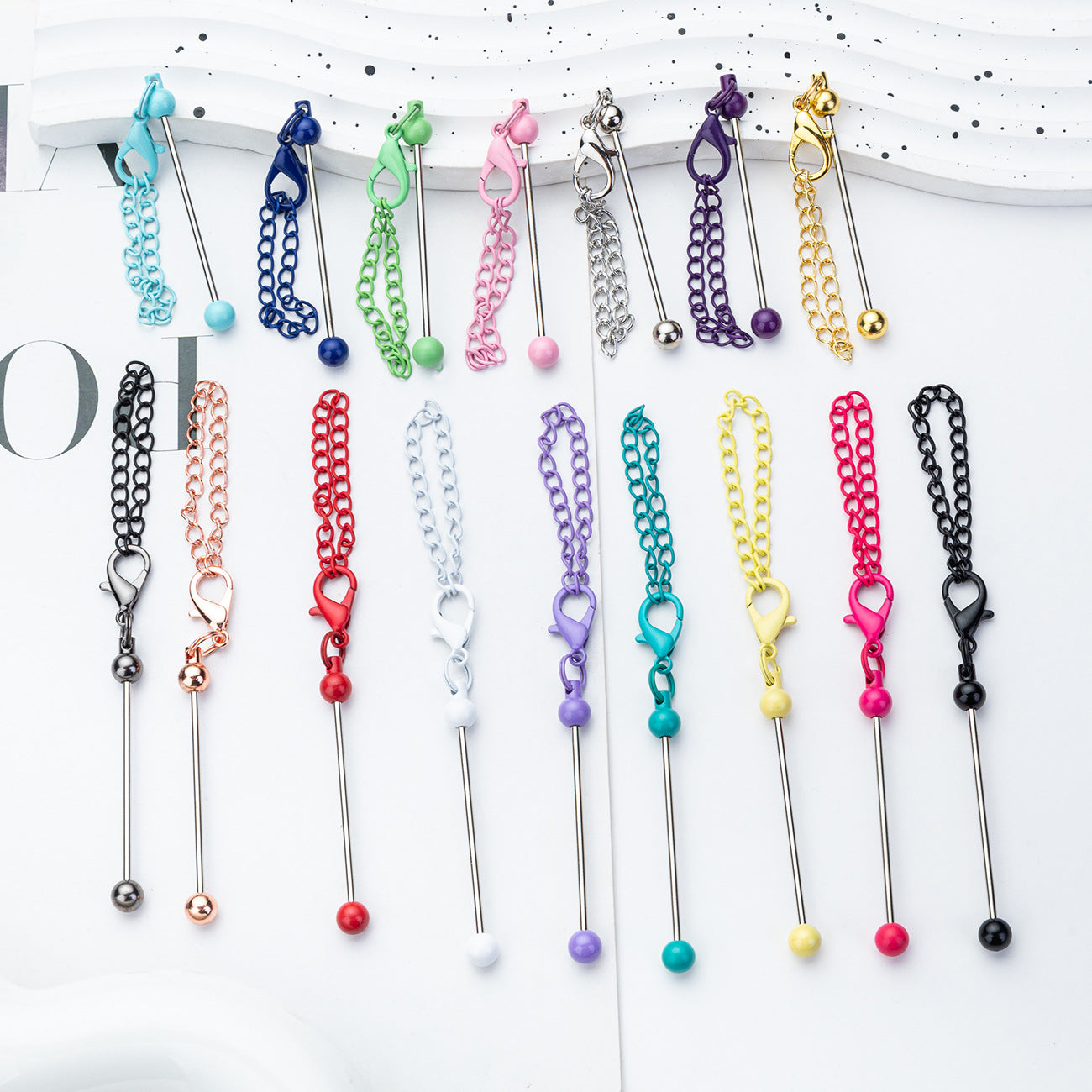 DIY Mini Beaded Keychains - Creative Handmade Wholesale Candy Color Metal Keychains