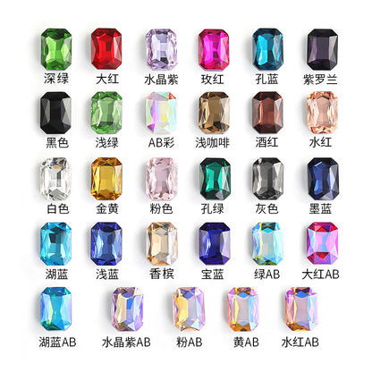 Octagon Pointed Bottom Diamond Rhinestones - Crystal Necklace Earring Tiara Hat Costume Accessories
