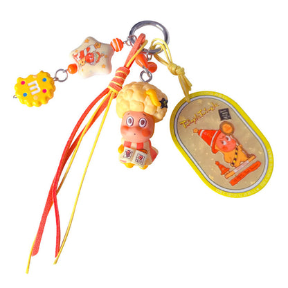 DIY small violin slippery star man beaded keychain small pendant cute bag cute grain modified baby doll doll pendant