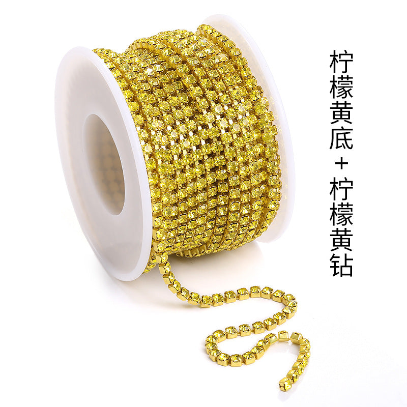 Cross-border explosive SS12 electrophoretic rhinestone claw chain, colorful diamond chain, intensive mobile phone case, luggage, clothing, accessories, diamond chain