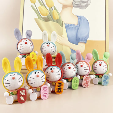 8 Year of the Rabbit wishes, blessings, jingle cats, Doraemon, figurines, fortune transfers, koi tides, birthday dolls, decorations