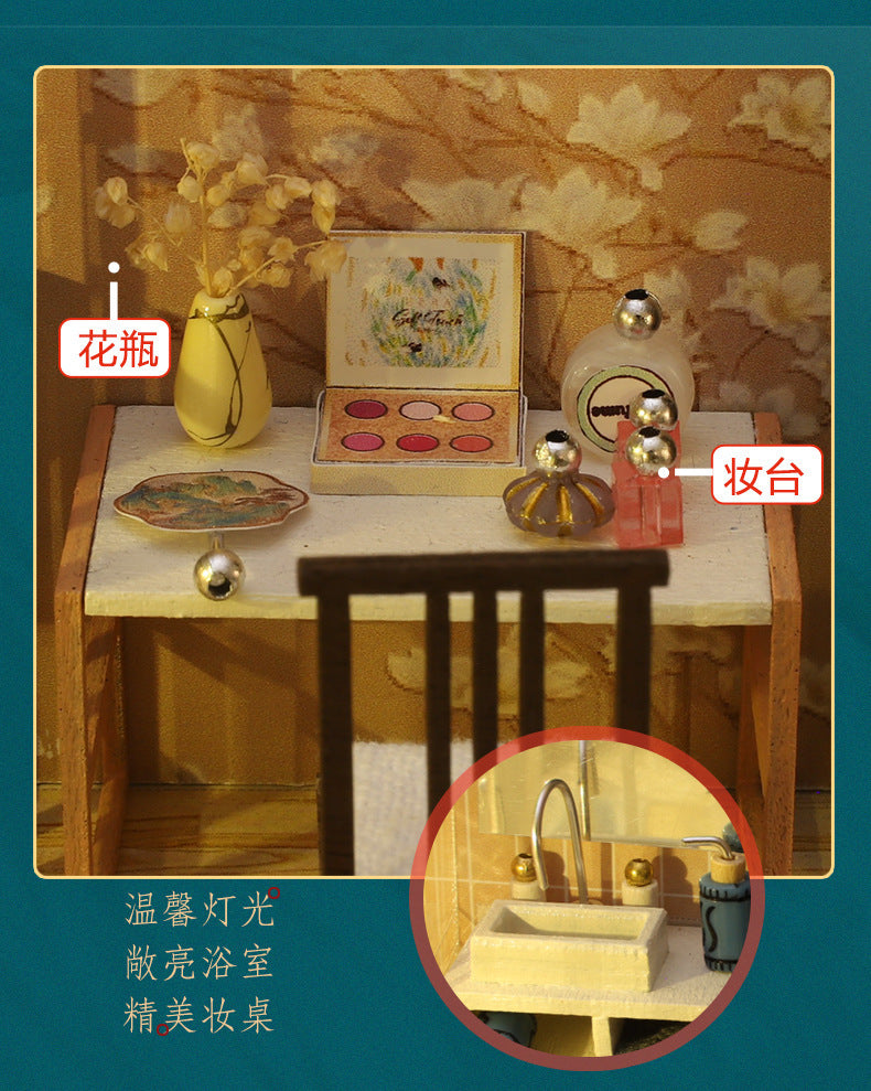 Jiite DIY Cottage M033-B Yaxinju Wooden Hand-assembled Miniature Landscape Model Ornament Birthday Gift