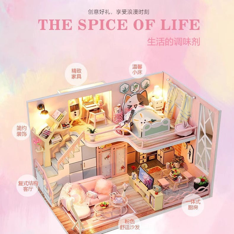 Yangbei DIY cabin making mini princess small house model assembly villa toy creative birthday gift female