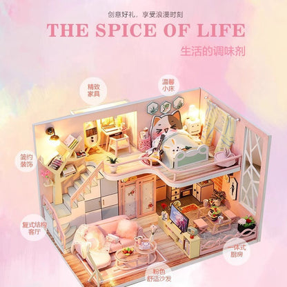Yangbei DIY cabin making mini princess small house model assembly villa toy creative birthday gift female