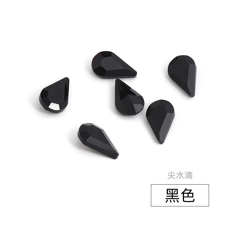 Long Drop Teardrop Diamond Rhinestones - Silver Crystal Luggage Jewelry Nail Art Clothing Hair Accessories