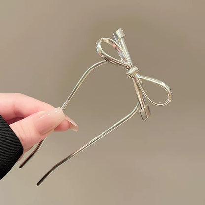 New Chinese Style Metal Bow Hairpin for Women, High-End 2026 New Simple Updo Hairpin, Elegant U-Shaped Hairpin
