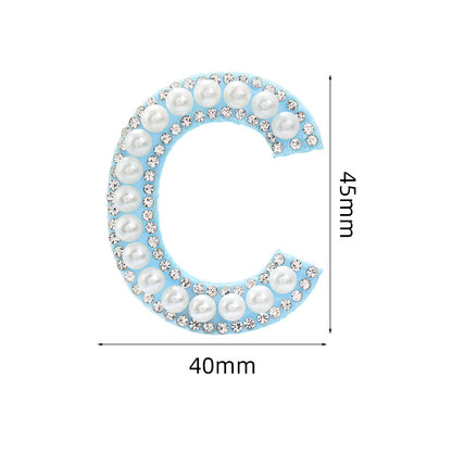 Hot Heat Patch Stickers with 26 English Letters Stickers DIY Accessories Clothing and Hat Accessories Blue Non-Woven Fabric Stickers