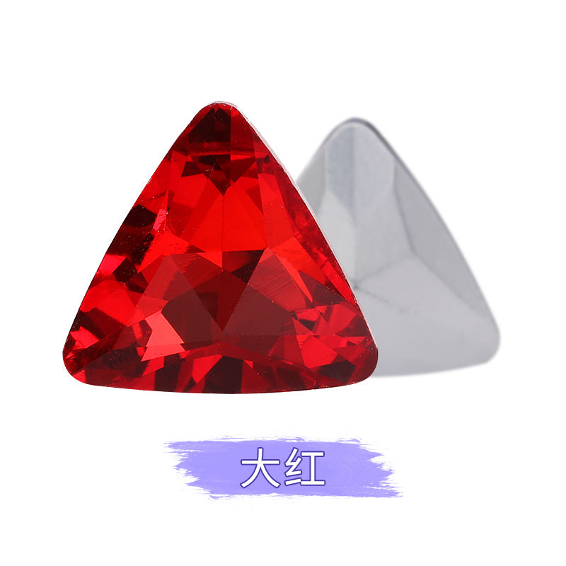 Pointed bottom triangular diamond, irregular rhinestone phone case, diamond attachment, diamond apparel, clothing, shoes, bags, crystal jewelry, accessories, pointed bottom triangular diamond