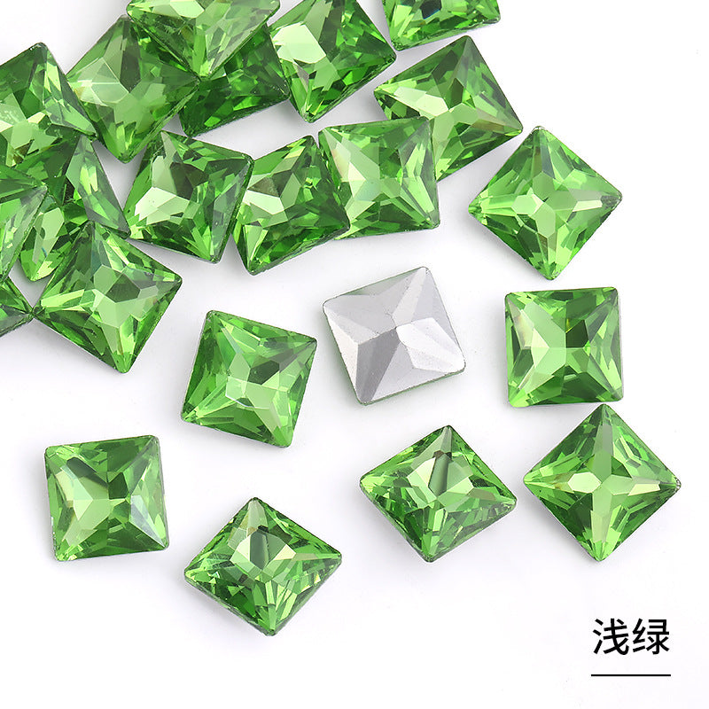 Square special-shaped diamonds, real silver-plated bottoms, bags, hair clips, accessories, shoes, clothing, accessories, pointed bottoms, square diamonds