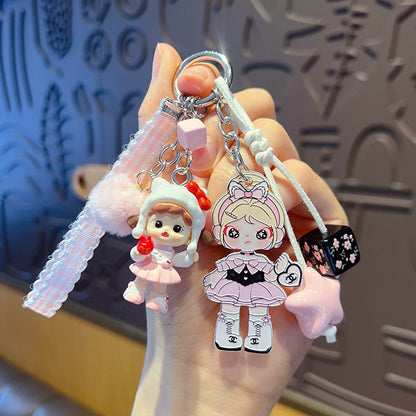 Handmade DIY cute grain zorra hand rope buckle pendant cute cartoon girl heart bag doll doll charm wholesale