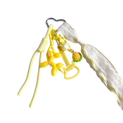 Creative DIY guitar balloon dog keychain pendant cute girly heart miu series bag pendant accessories trinkets