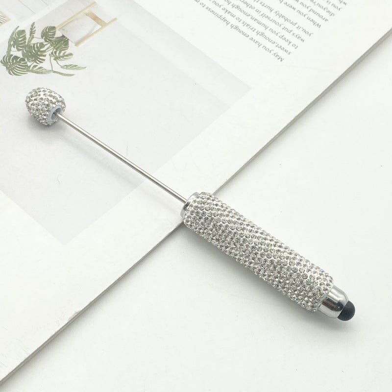 DIY touch screen full diamond ballpoint pen multi-function capacitive stylus cute pen ins solid color rhinestone touch screen pen in stock