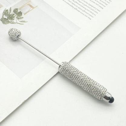 DIY touch screen full diamond ballpoint pen multi-function capacitive stylus cute pen ins solid color rhinestone touch screen pen in stock