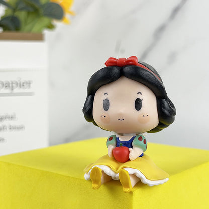 Q version fairy tale princess sitting ornament cartoon princess gacha doll cake decoration princess figure blind box toy