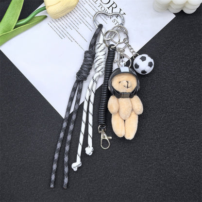 In the spring ins Korea helmet bear pendant suitable for Apple mobile phone pendant bag bag accessories girly heart cute