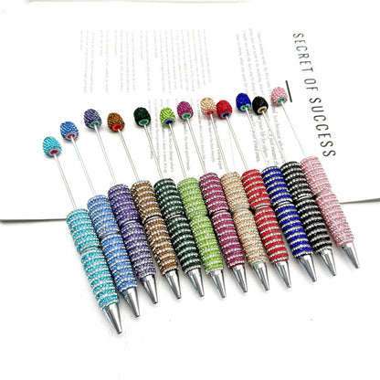 DIY striped full diamond ballpoint pen broken diamond heavy industry beaded ballpoint pen girl's heart cute gift pen spot wholesale