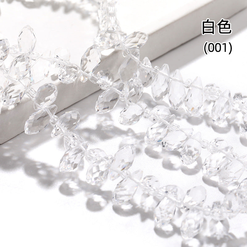 Water Drop Crystal Glass Beads - 6x12mm Horizontal Hole Multi-Color Beaded Curtain Clothing DIY