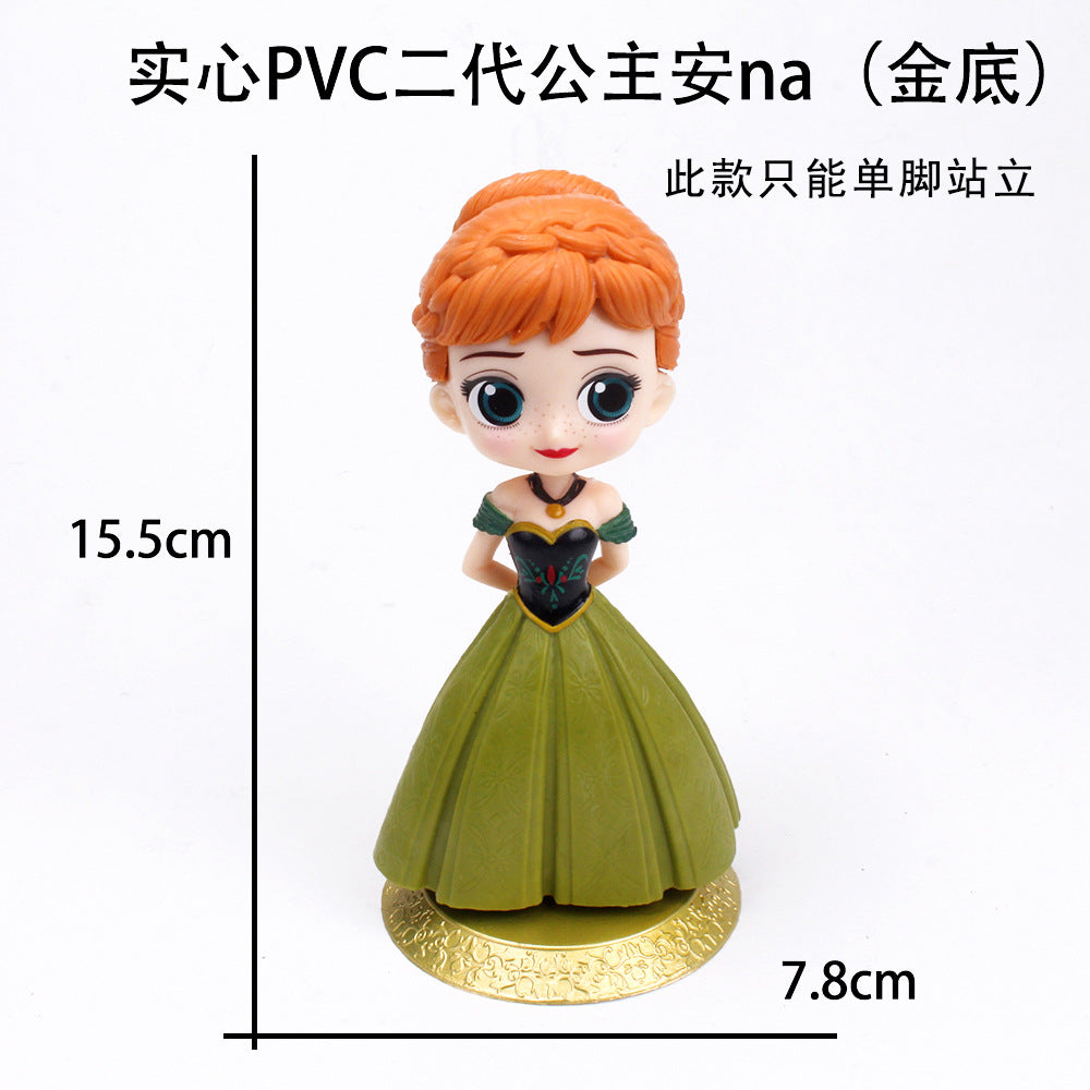 Q version of the girl, the 2nd generation of the ice and snow series princess, the 3rd generation of Elsa, the cake decoration ornaments, the figure model scene decoration