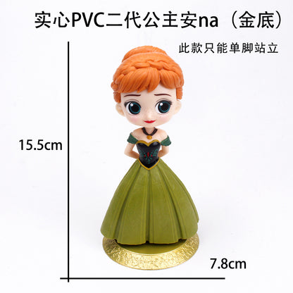 Q version of the girl, the 2nd generation of the ice and snow series princess, the 3rd generation of Elsa, the cake decoration ornaments, the figure model scene decoration