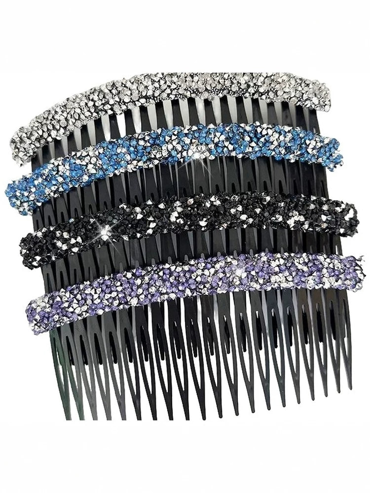 Premium glitter rhinestone hair comb, loose hair management tool, 2026 new toothbrush, bangs inverted comb, elegant hair clip, hair accessory