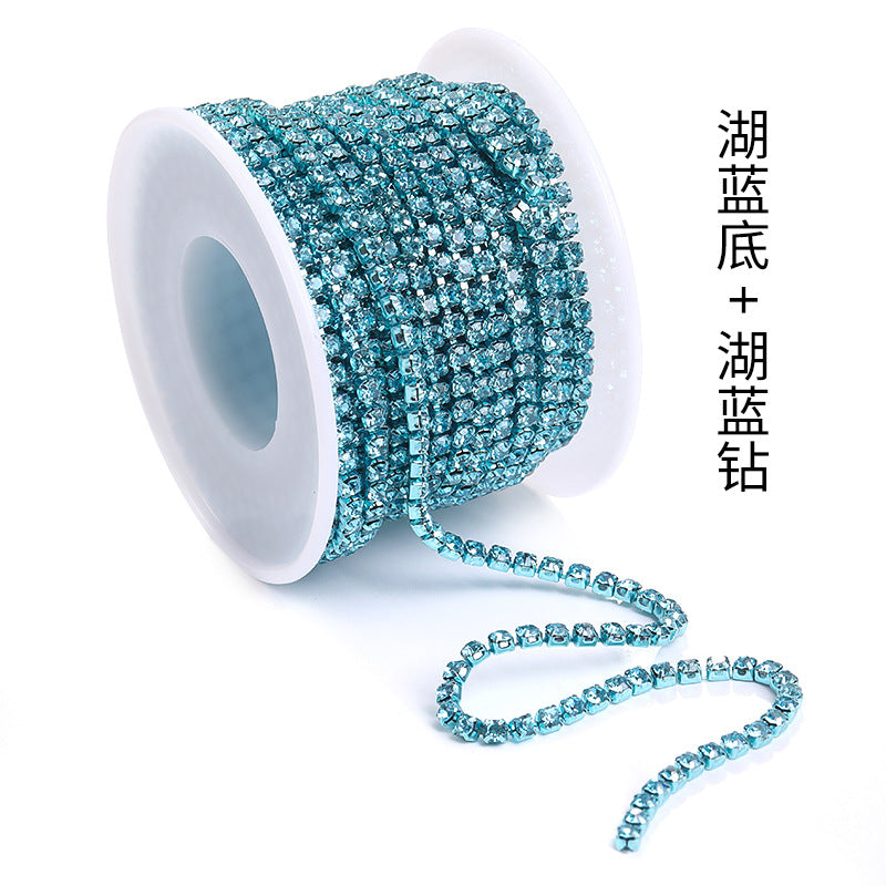 Cross-border explosive SS12 electrophoretic rhinestone claw chain, colorful diamond chain, intensive mobile phone case, luggage, clothing, accessories, diamond chain