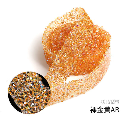 Resin Diamond Rhinestone Strips - Tear-Off Ready-to-Paste Sequins Hot Diamond Shoes Clothing Accessories and DIY crafty