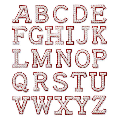 Red diamond 26-letter fabric patch set, hot-flung colored letter patch patch, clothing bag with diamond-embedded fabric patch