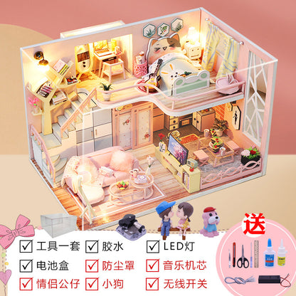 Yangbei DIY cabin making mini princess small house model assembly villa toy creative birthday gift female