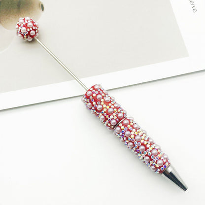 DIY  heavy industry full of diamonds full of pearl ballpoint pen creative gradient beaded ballpoint pen gift pen spot wholesale