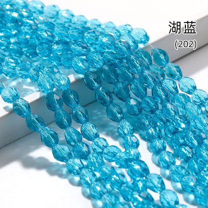Xichuan cross-border water drop beads, glass beads, door curtains, garment accessories, straight hole water drop beads, cut surfaces, crystal bead factory wholesale