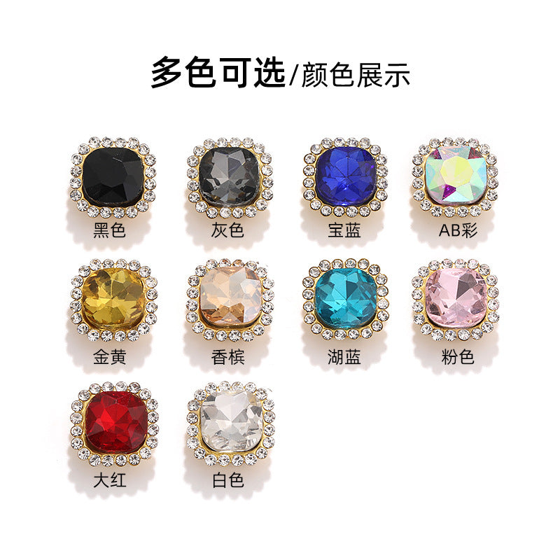 Fat square flower disc buckle sunflower double-layer glass drill DIY hand-punched hand-sewn diamond fat square diamond factory wholesale supply