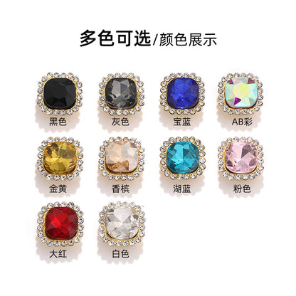 Fat square flower disc buckle sunflower double-layer glass drill DIY hand-punched hand-sewn diamond fat square diamond factory wholesale supply