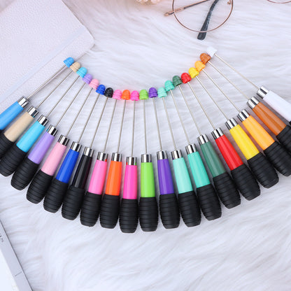 Creative DIY telescopic ballpoint pen, Morandi macaron color rotating telescopic beading, cute love small fresh ballpoint pen