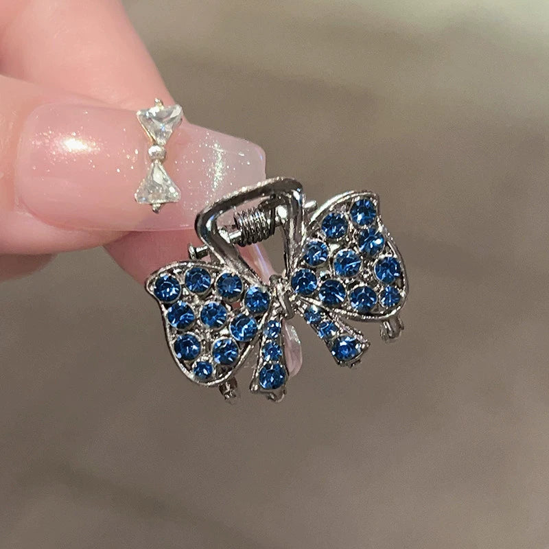 Mini small bow rhinestone hair clip, new exquisite bangs side clip, top small grab clip, crushed hair clip