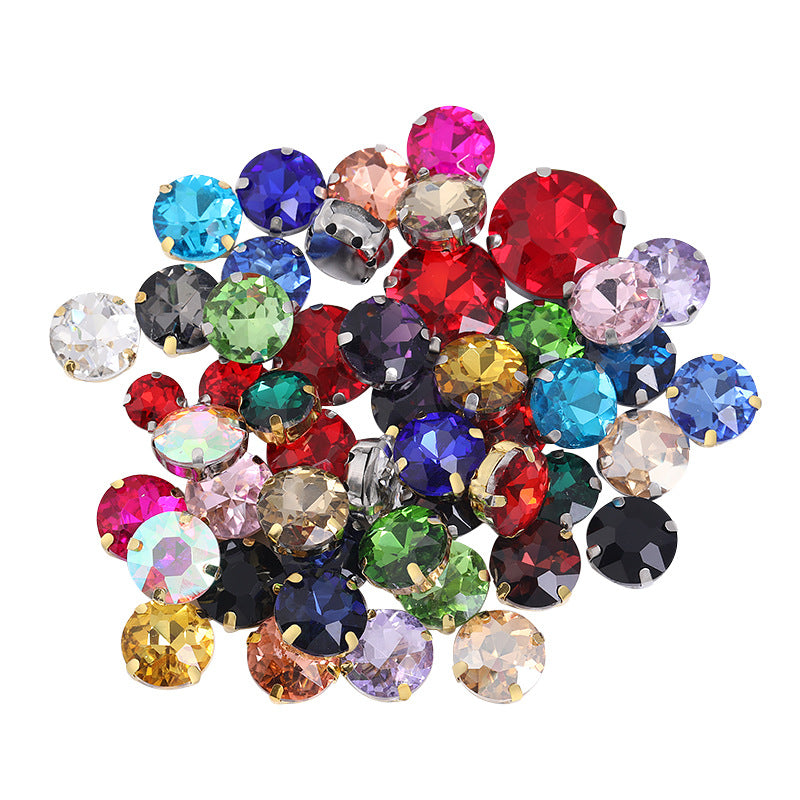 Four-corner gemstone flower crystal claw diamond thickened with base support Hand stitched rhinestone event dinner wear accessories claw drill