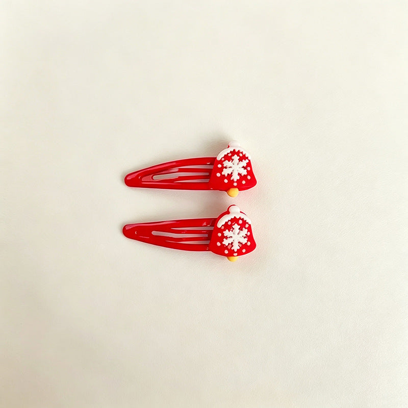 Christmas BB clip hairpin cartoon cute Santa hairpin red BB clip girl side clip bangs clip hair accessories