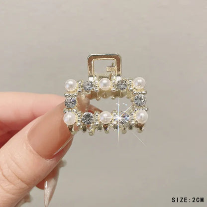 2026 new high-end flash diamond metal hairpin small grab clip women's bangs clip side forehead hairpin Korean headdress