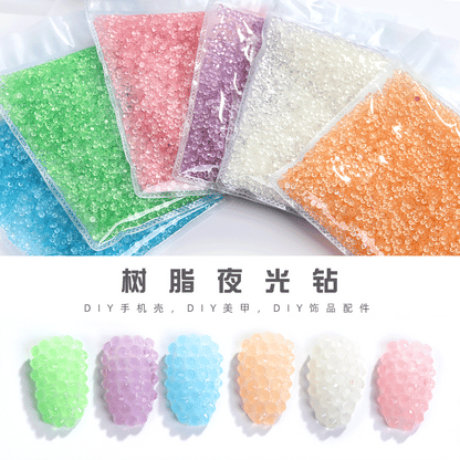 New flat resin rhinestone nail nail polish glow diamond DIY nail stickers imitating Olympic diamonds handmade diamond attachment wholesale
