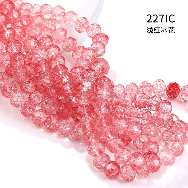 Multicolor Ice Flower Faceted Crystal Glass Beads - Wheel Scatter Bead Bracelet Necklace Accessories