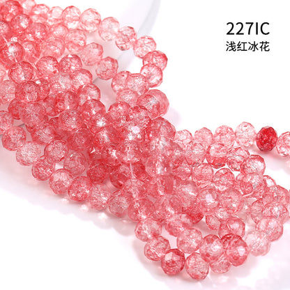 Multicolor Ice Flower Faceted Crystal Glass Beads - Wheel Scatter Bead Bracelet Necklace Accessories